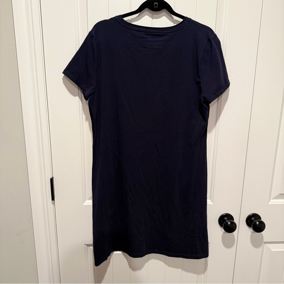 Tommy Navy Tee Dress with Stripes on sides - Picture 3 of 6